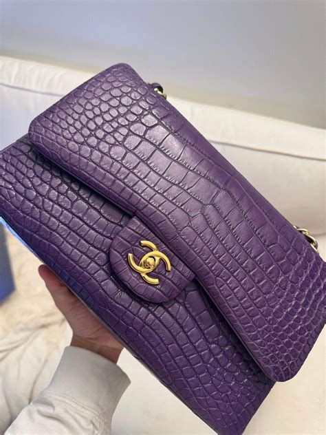 purple alligator chanel bag|chanel bags for men.